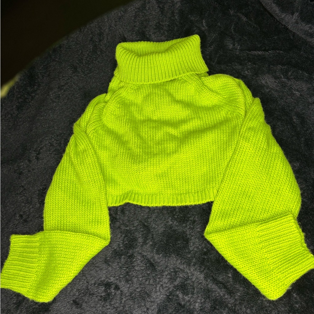 PrettyLittleThing Neon Green Turtleneck Sweater